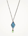 Diamond Verdi Gris Necklace • Green Chalcedony