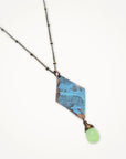 Diamond Verdi Gris Necklace • Green Chalcedony