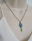 Diamond Verdi Gris Necklace • Green Chalcedony