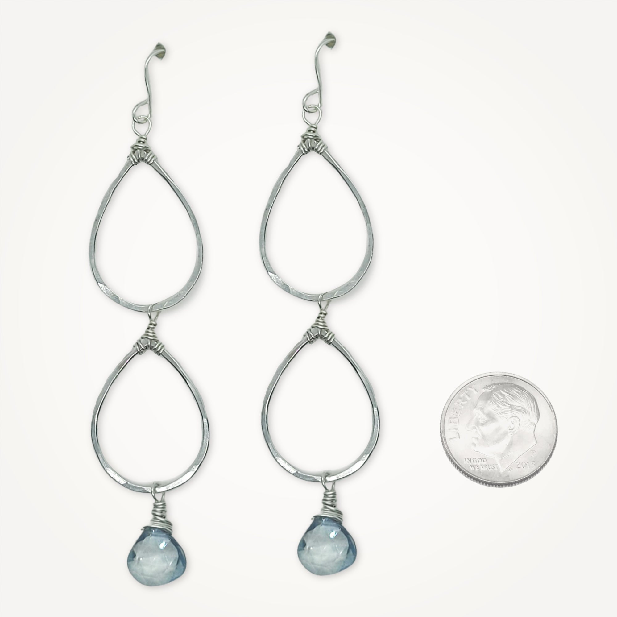 Double Dewdrop Earrings • Aquamarine