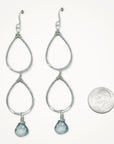 Double Dewdrop Earrings • Aquamarine