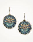 Vintage Button Earrings • Dragonfly