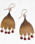 Driftbloom Mysterious Botanical Earrings • Garnet