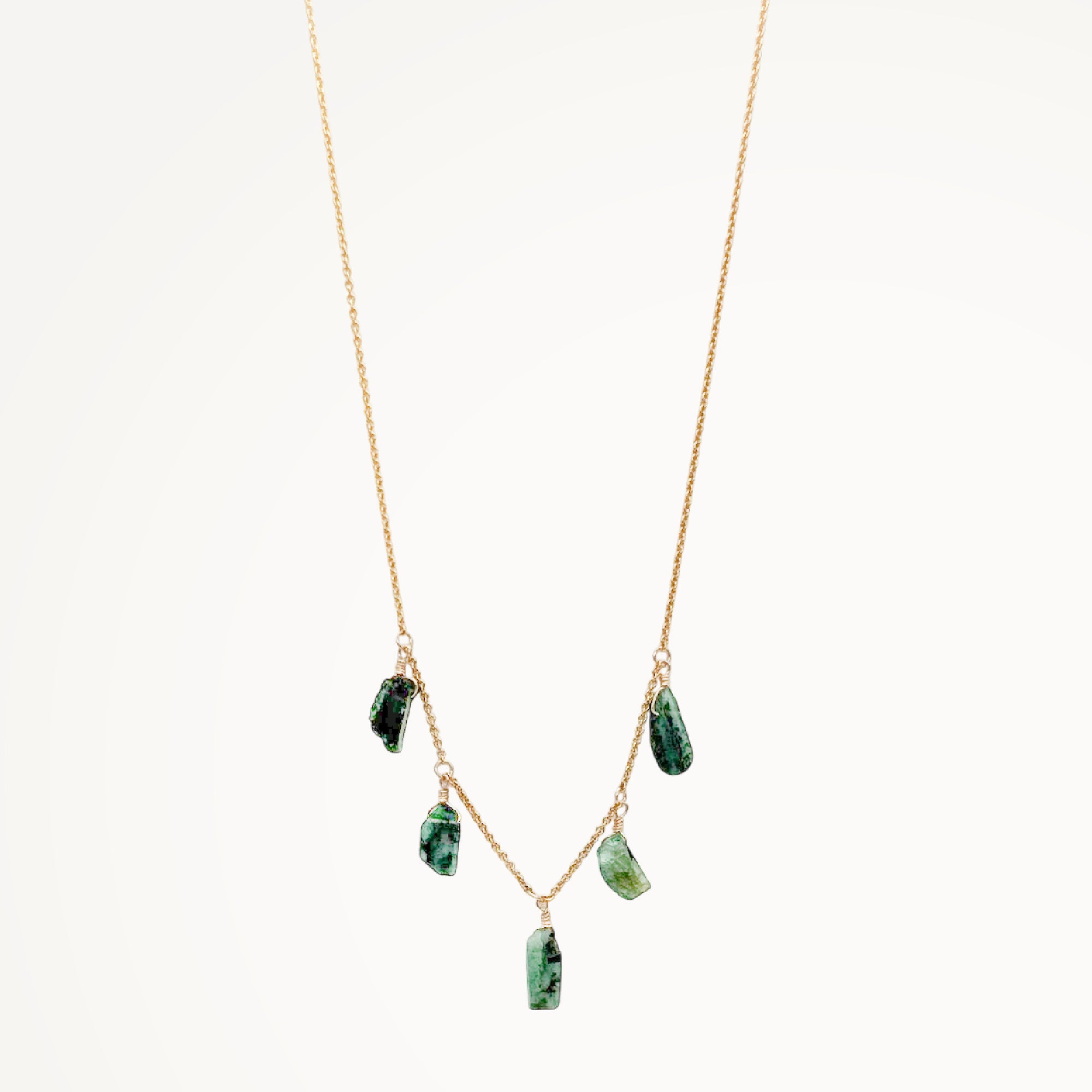 Natural Raw Emerald Necklace