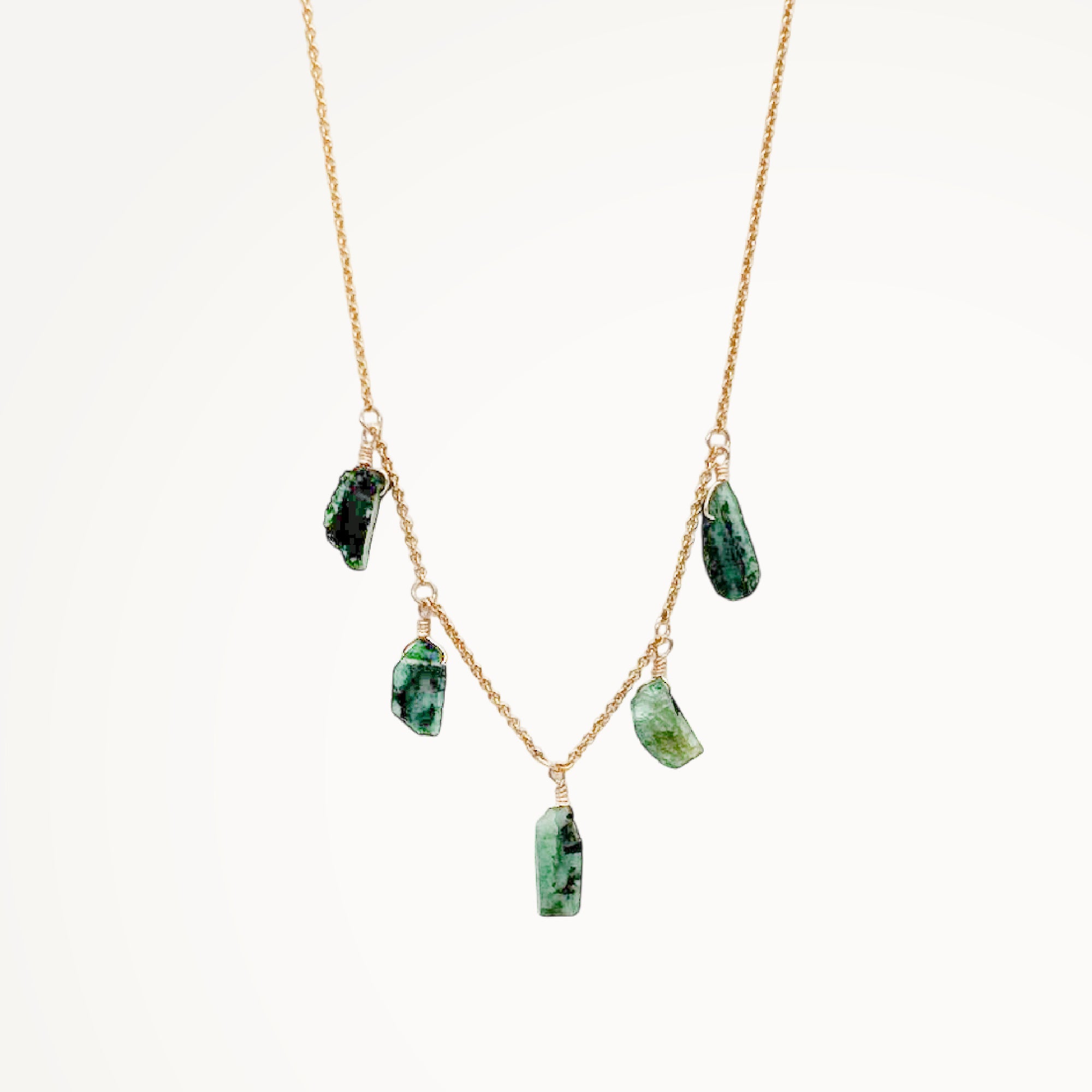 Natural Raw Emerald Necklace