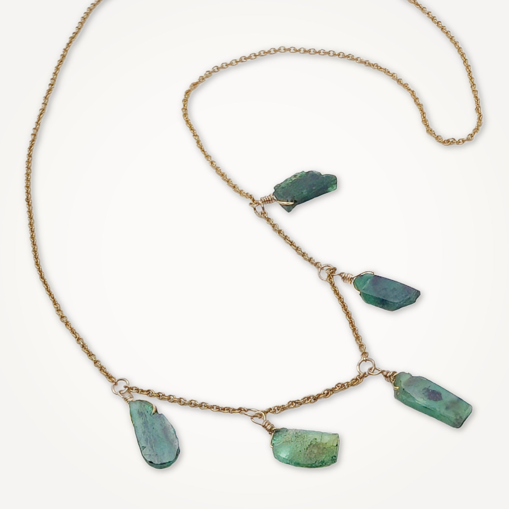 Natural Raw Emerald Necklace