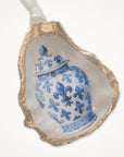 Chinoiserie Fleur de Lis Ornament • Oyster Shell