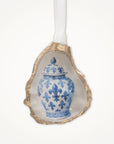 Chinoiserie Fleur de Lis Ornament • Oyster Shell
