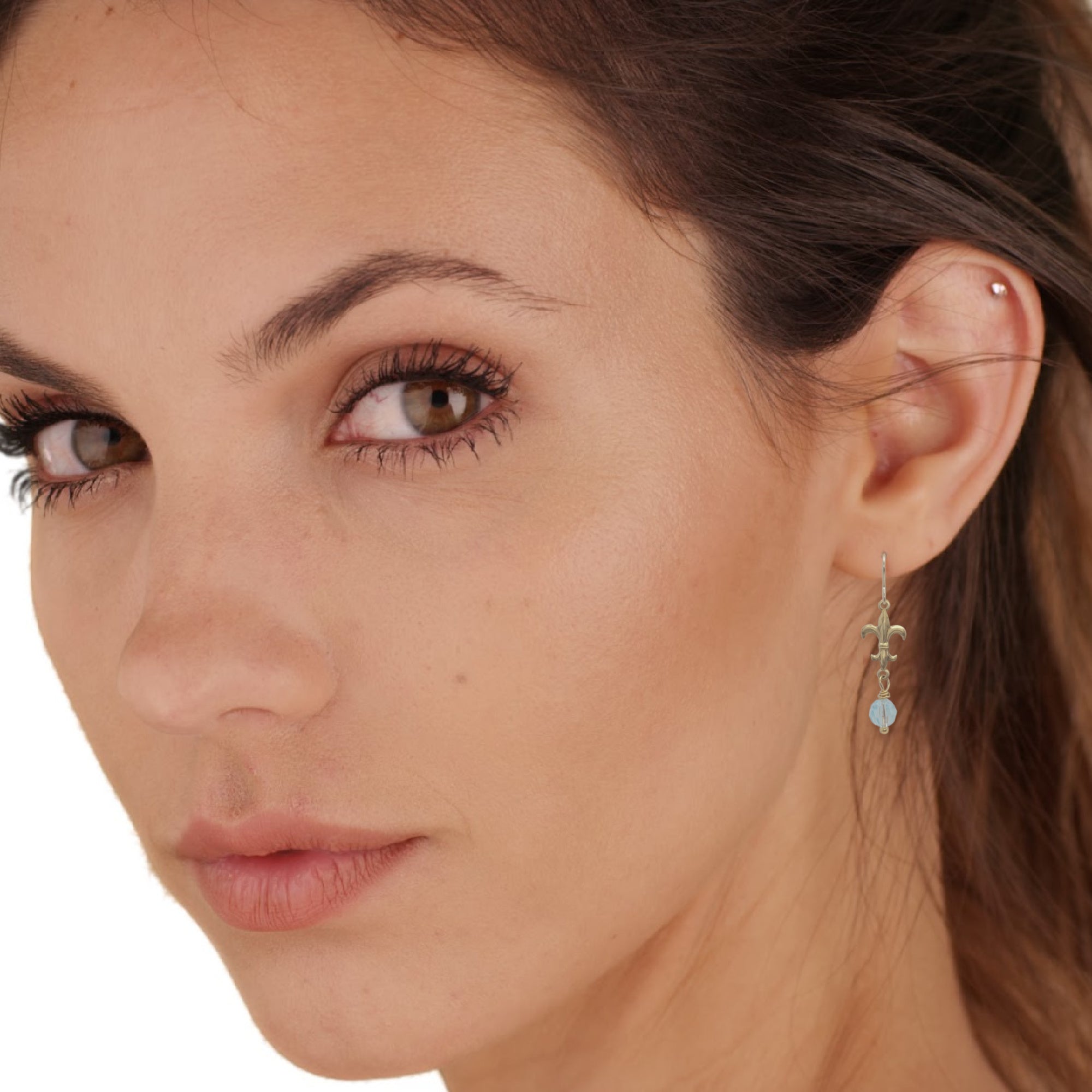 Fleur de Lis Earrings • Crystal