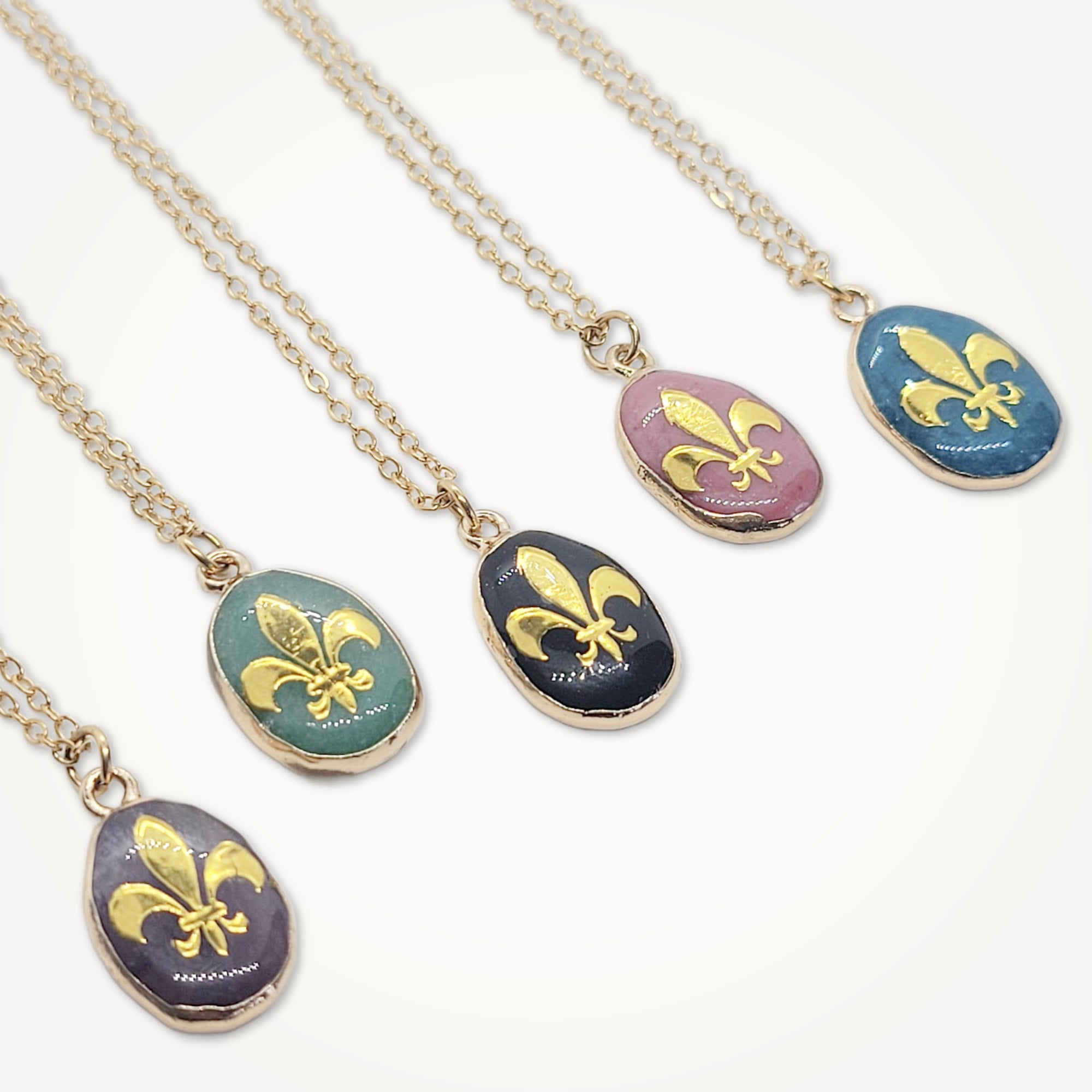 Fleur De Lis Necklace • Choice of Gemstone