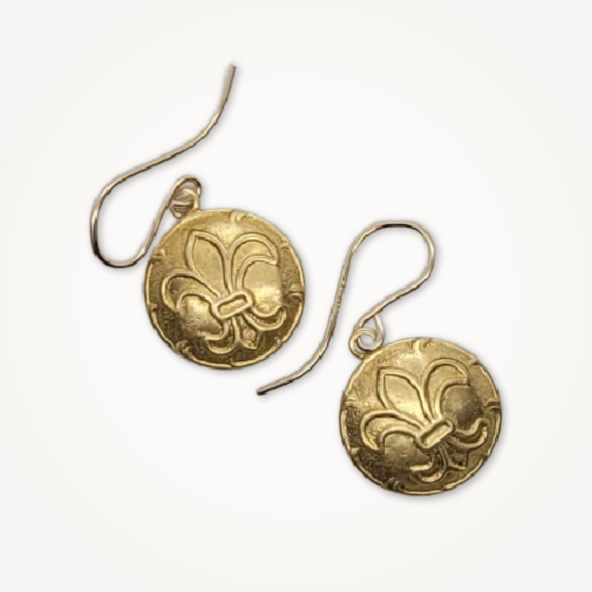 Fleur de Lis Button Earrings