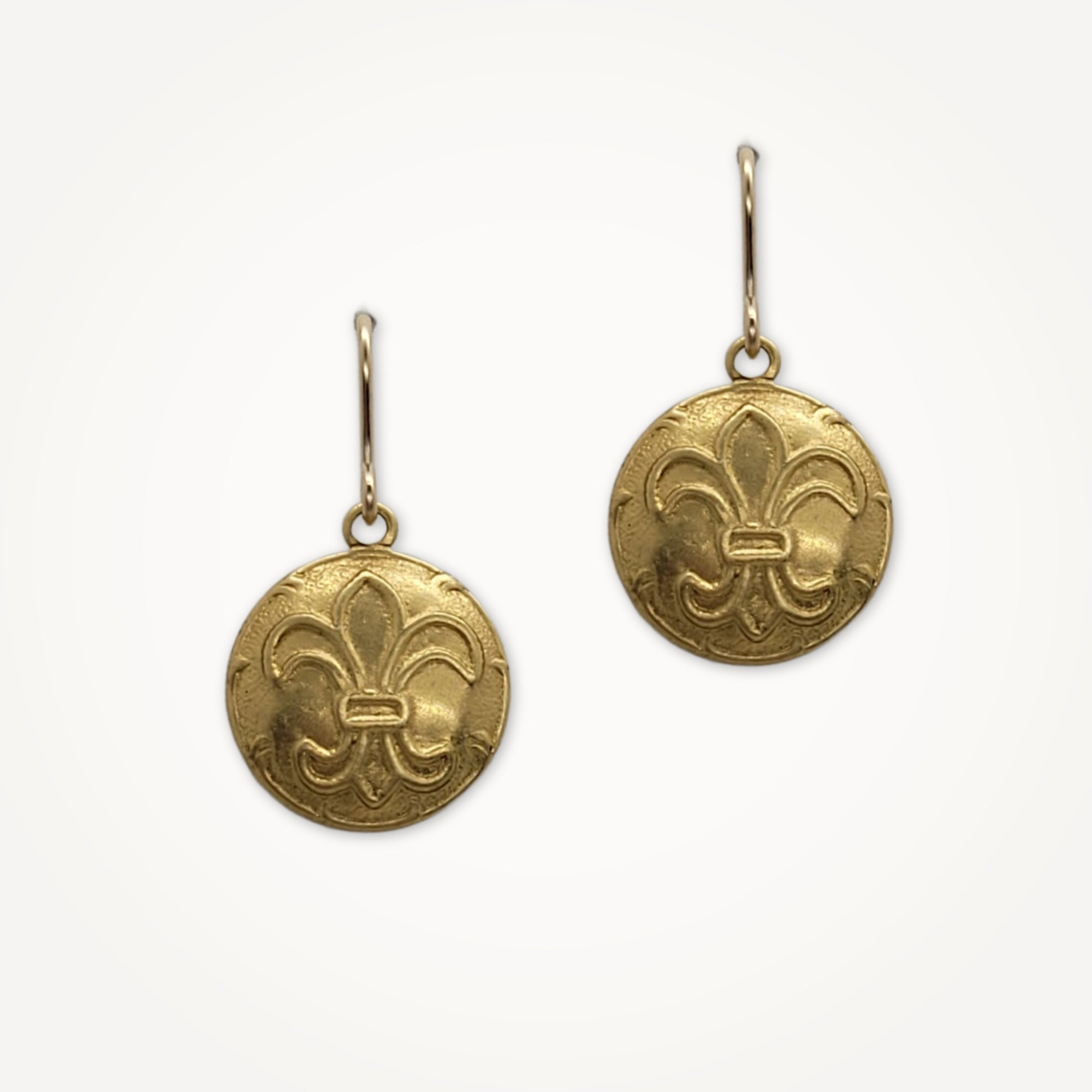 Fleur de Lis Button Earrings