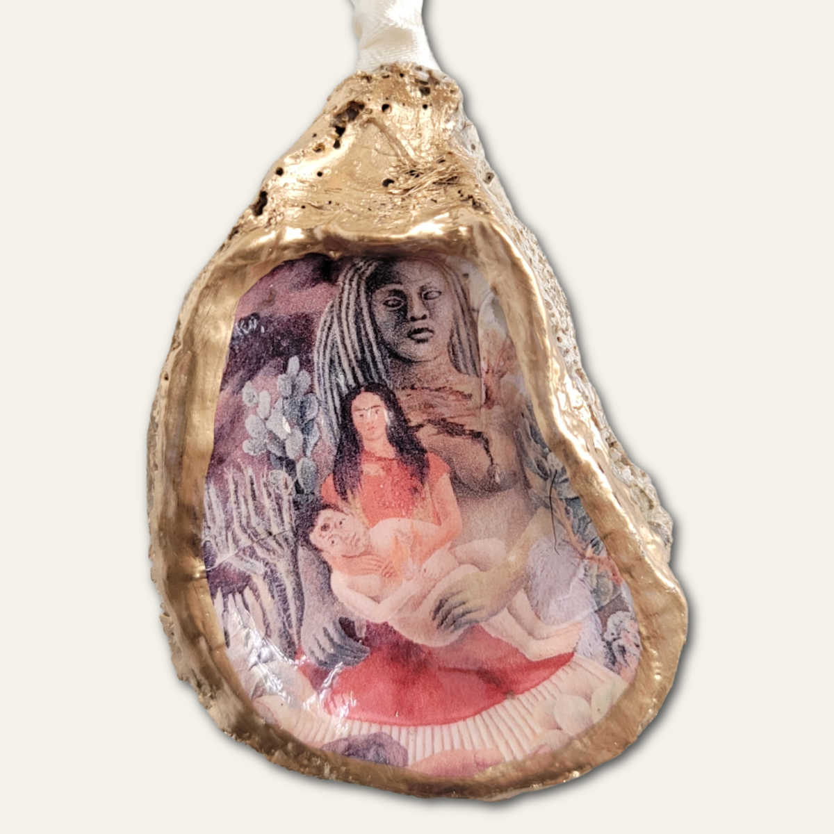 Frida Kahlo Ornament The Frame  • Oyster Shell