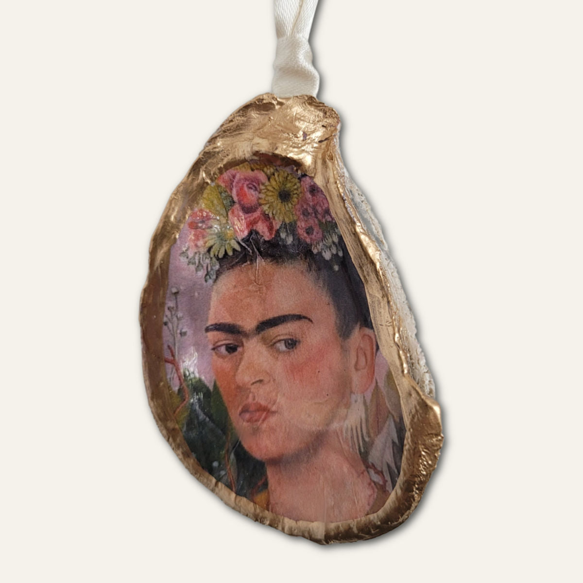 Frida Kahlo Ornament The Frame  • Oyster Shell