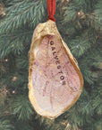 Galveston Texax Map Ornament • Oyster Shell