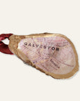 Galveston Texax Map Ornament • Oyster Shell