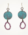 Garnet & Verdigris Earrings