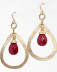 Teardrop Gemstone Earrings • Vermillion
