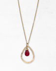 Teardrop Gemstone Necklace • Vermillion
