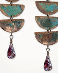 Half Moon Earrings • Garnet