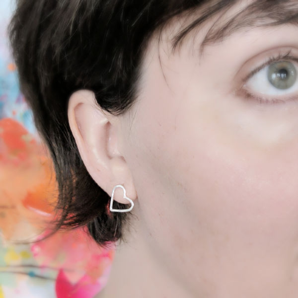 Handmade Heart Stud Earrings