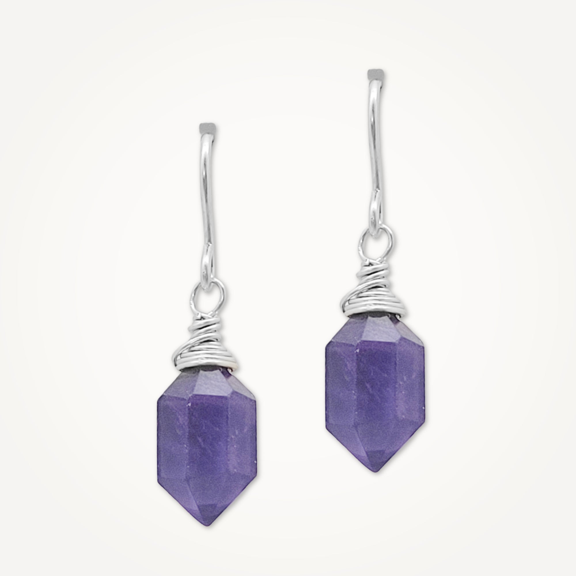 Hexa Crystal Earrings • Choice of Gemstone