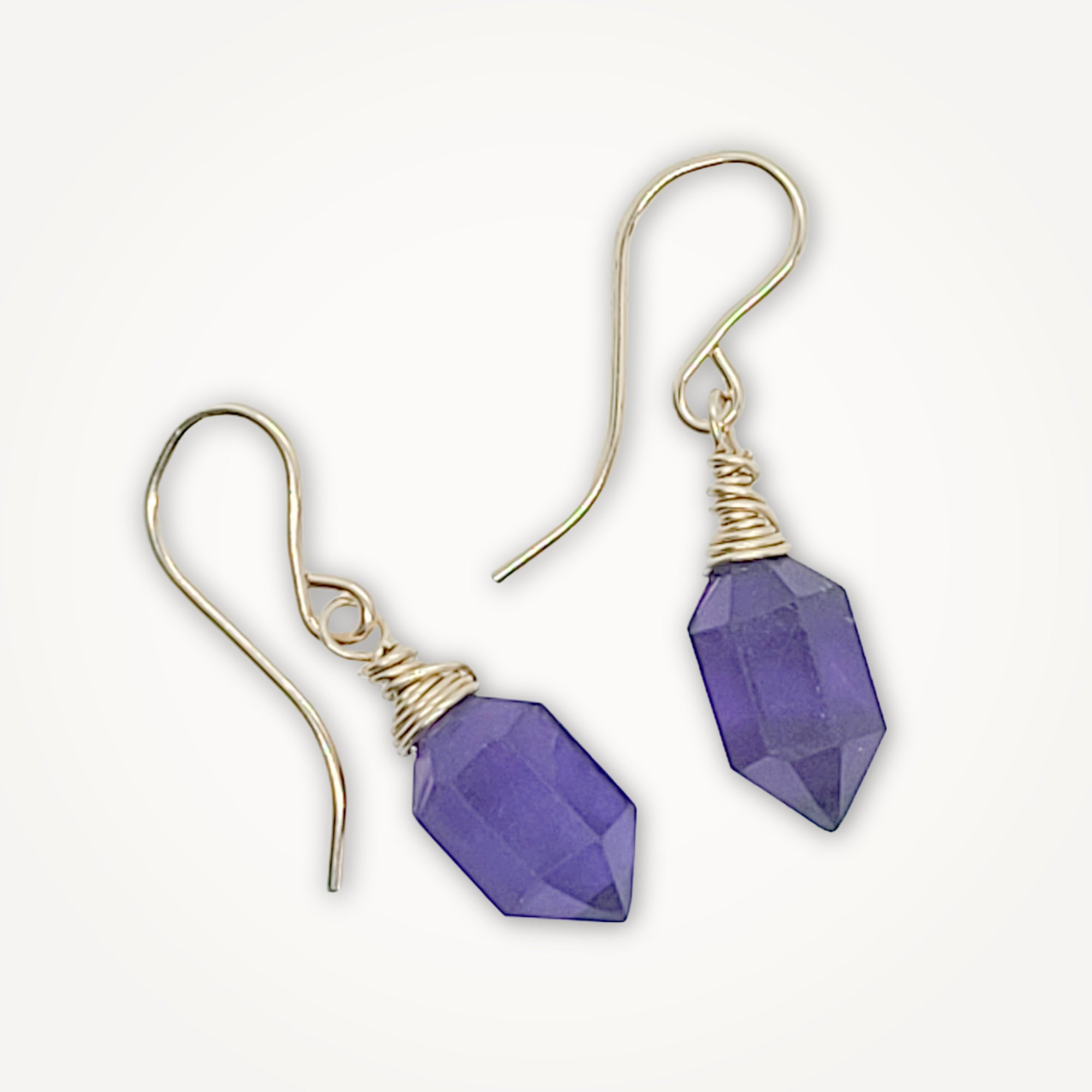 Hexa Crystal Earrings • Choice of Gemstone