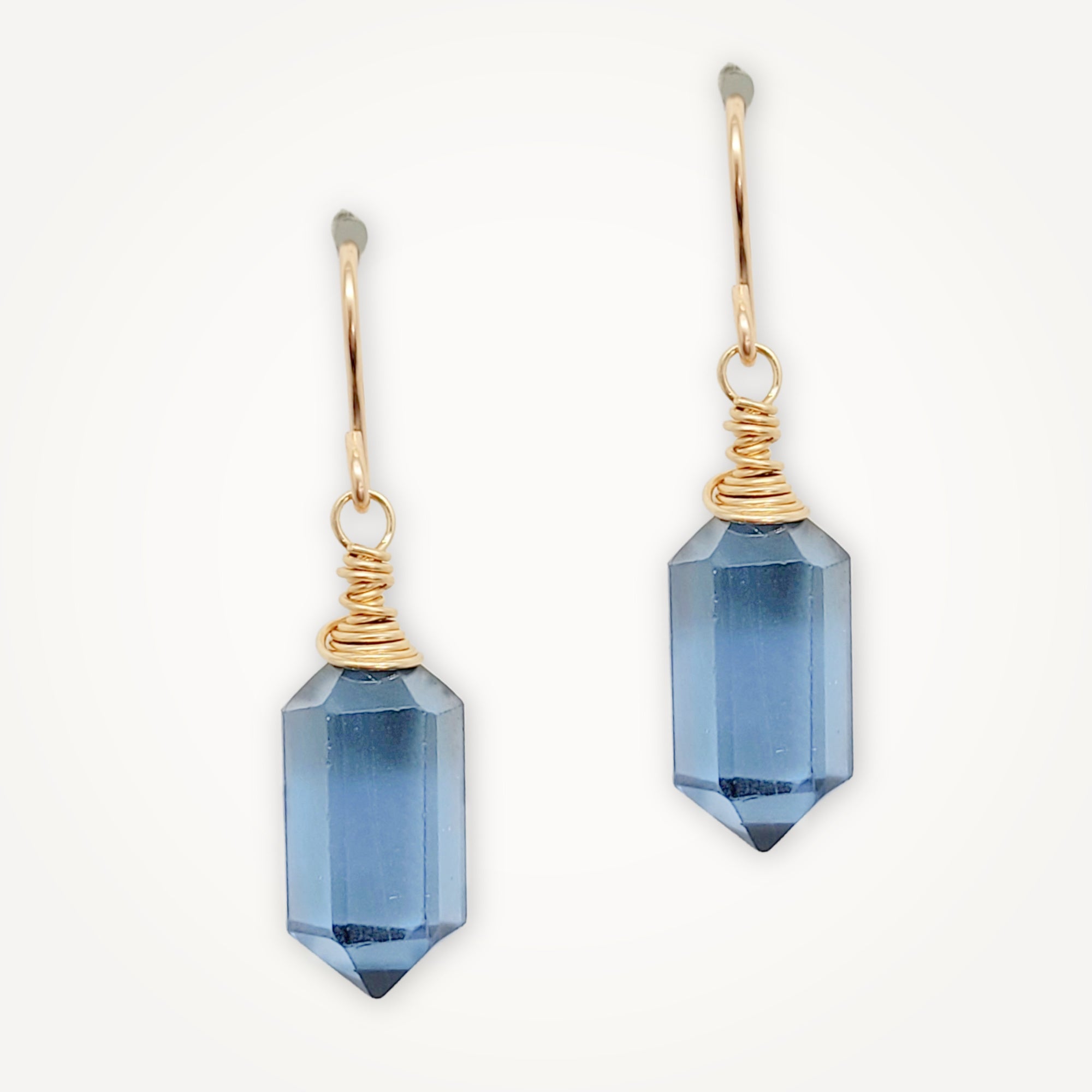 Hexa Crystal Earrings • Choice of Gemstone