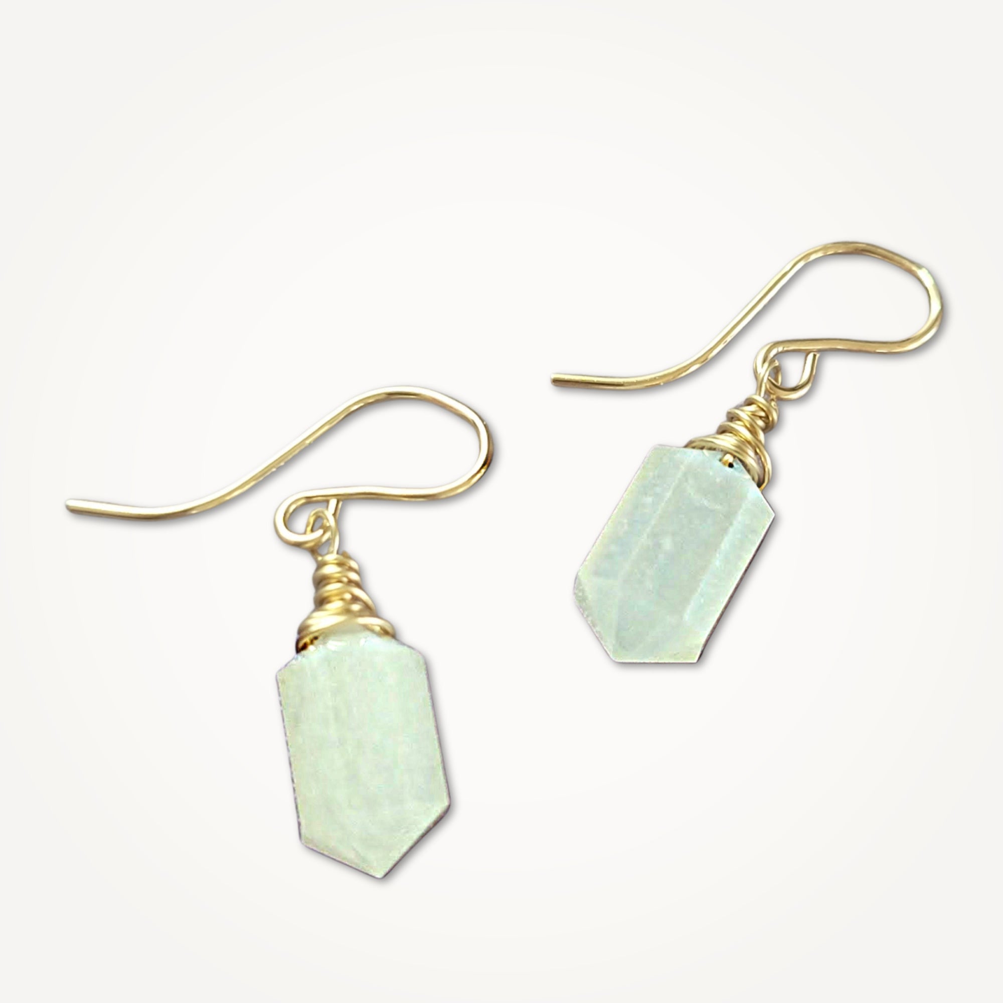 Hexa Crystal Earrings • Choice of Gemstone