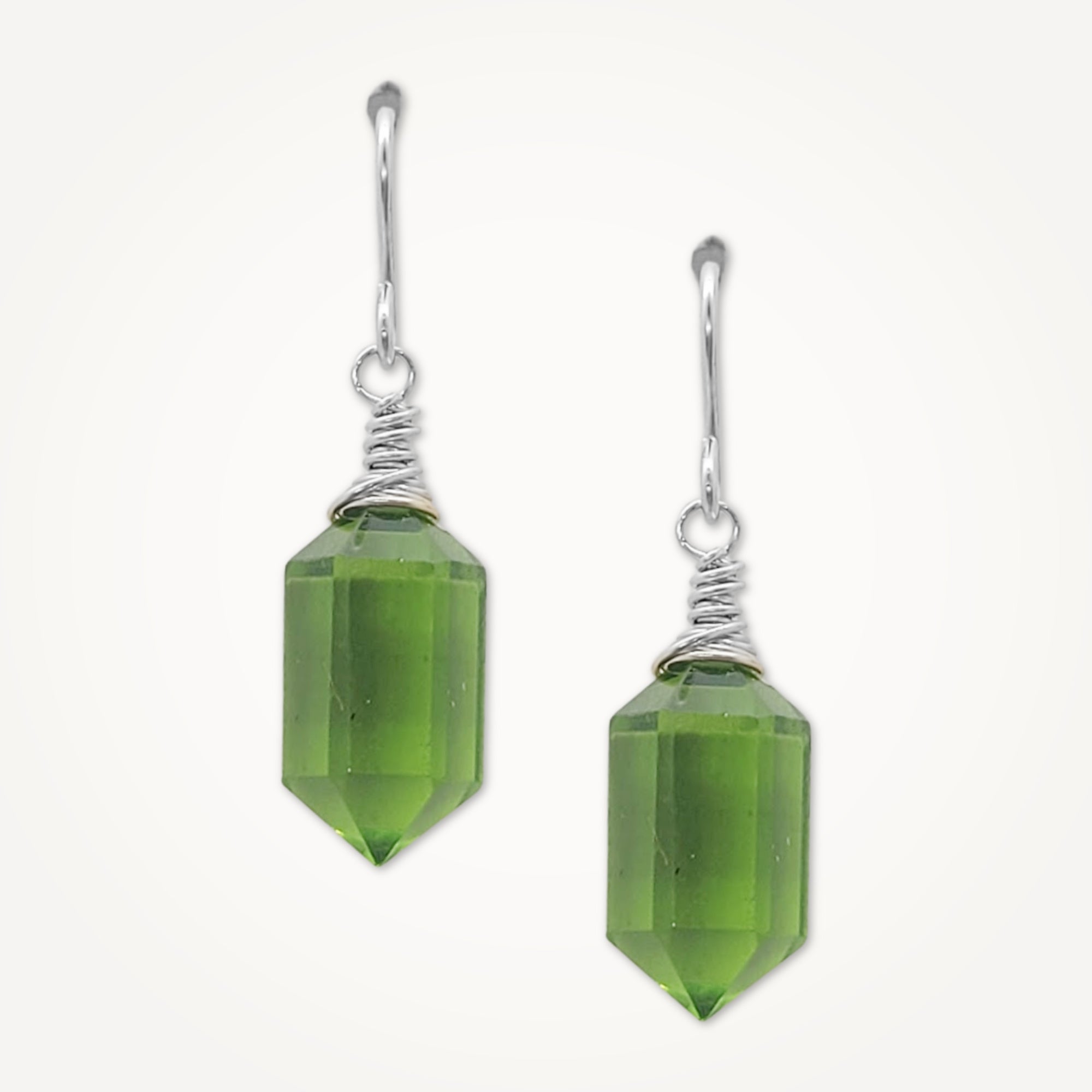 Hexa Crystal Earrings • Choice of Gemstone