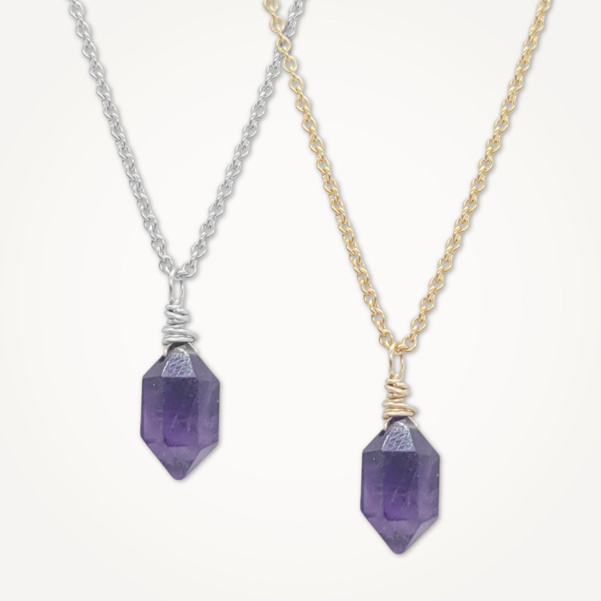 Hexa Crystal Necklace • Choice of Gemstone