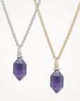 Hexa Crystal Necklace • Choice of Gemstone