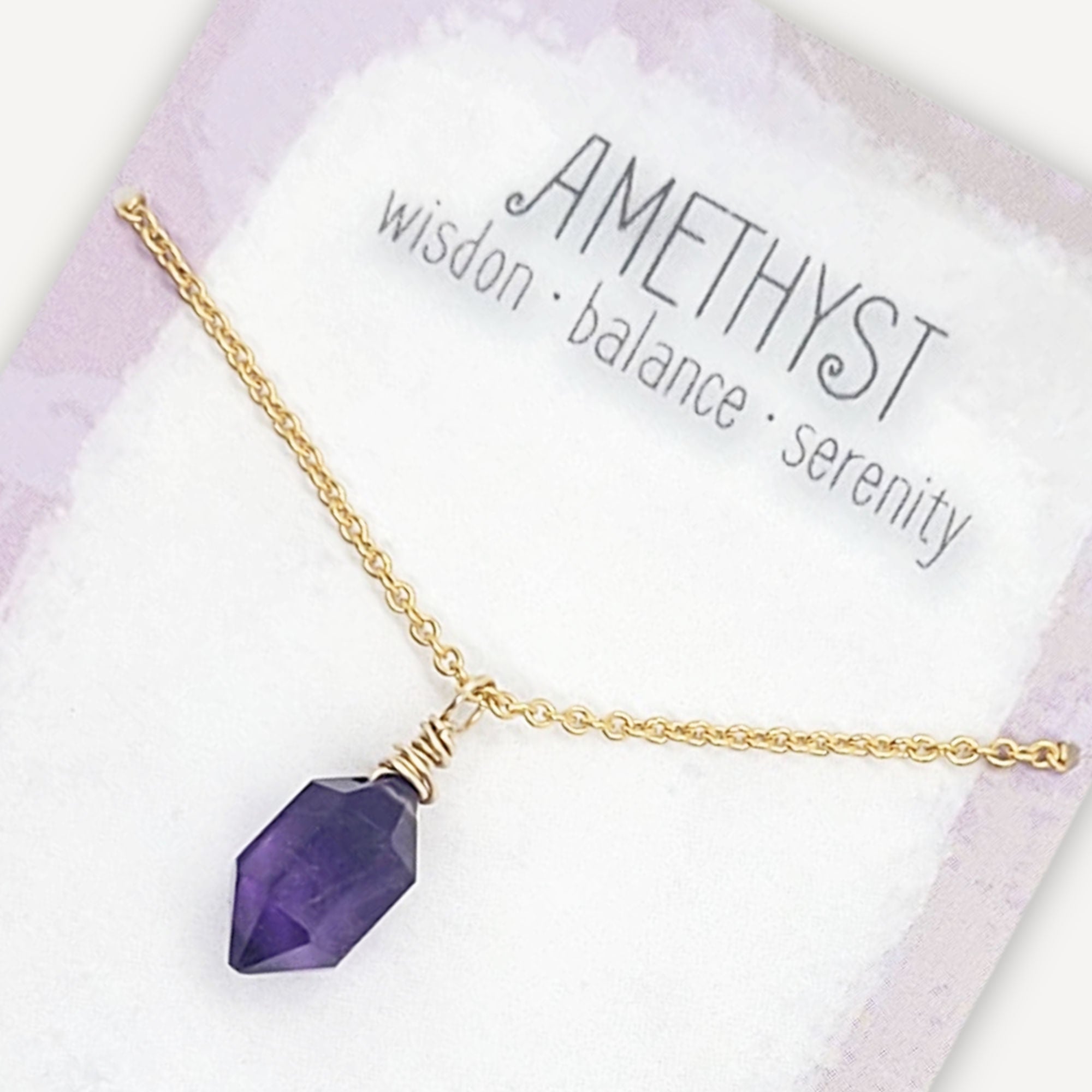 Hexa Crystal Necklace • Choice of Gemstone