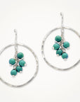 Cluster Hoop Earrings • Green Turquoise