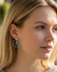 Cluster Hoop Earrings • Green Turquoise