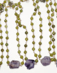 Artisan Wirework Necklace | Jade & Amethyst