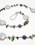 Silver Seas Necklace • Pearl, Amethyst, Zoisite