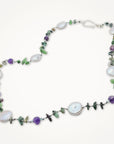 Silver Seas Necklace • Pearl, Amethyst, Zoisite