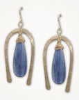 Gold Kyanite Hammered Earrings