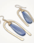 Gold Kyanite Hammered Earrings