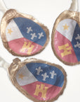 Acadiana Flag Lafayette Louisiana Ornament • Oyster Shell