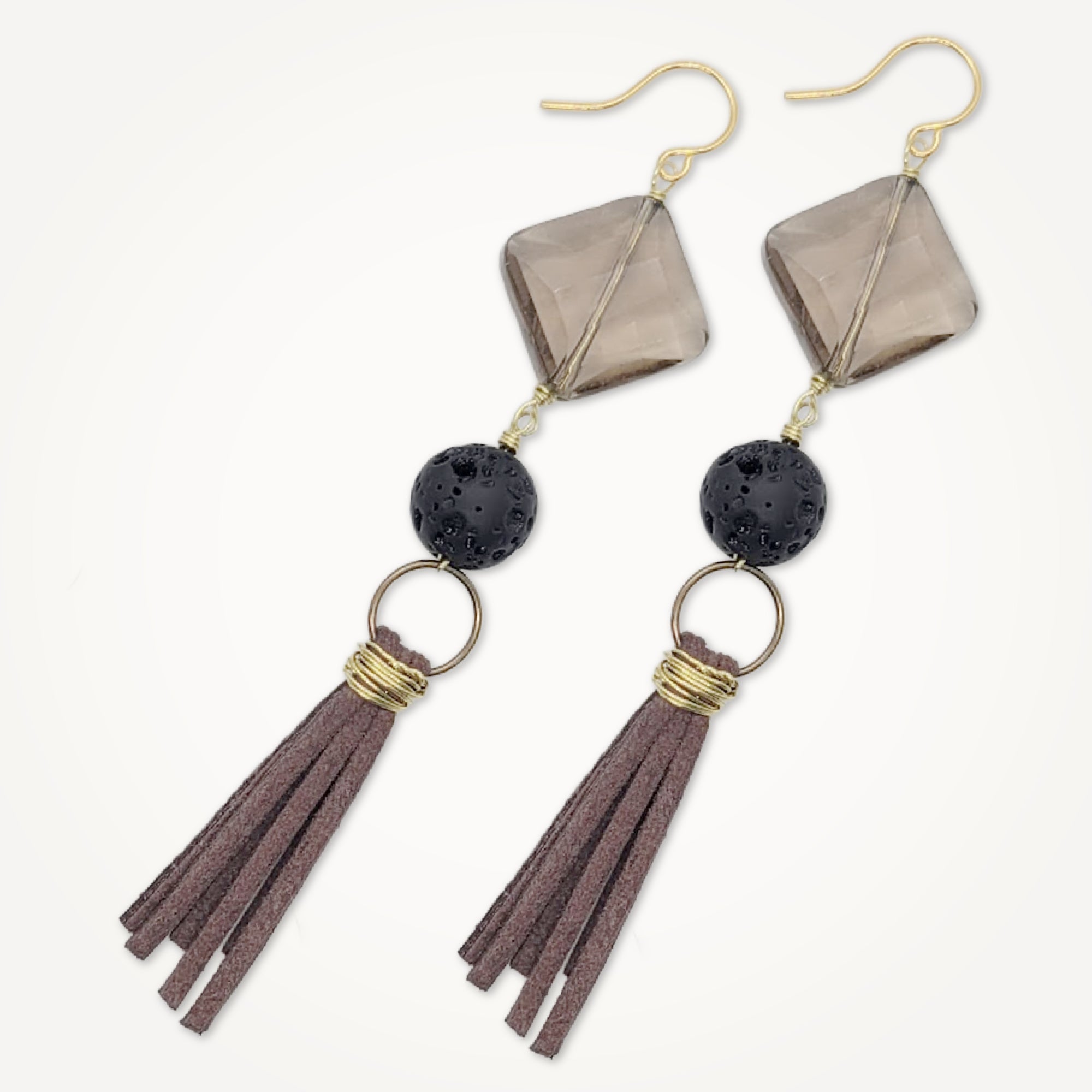 Smoke &amp; Suede Earrings • Choice of Color