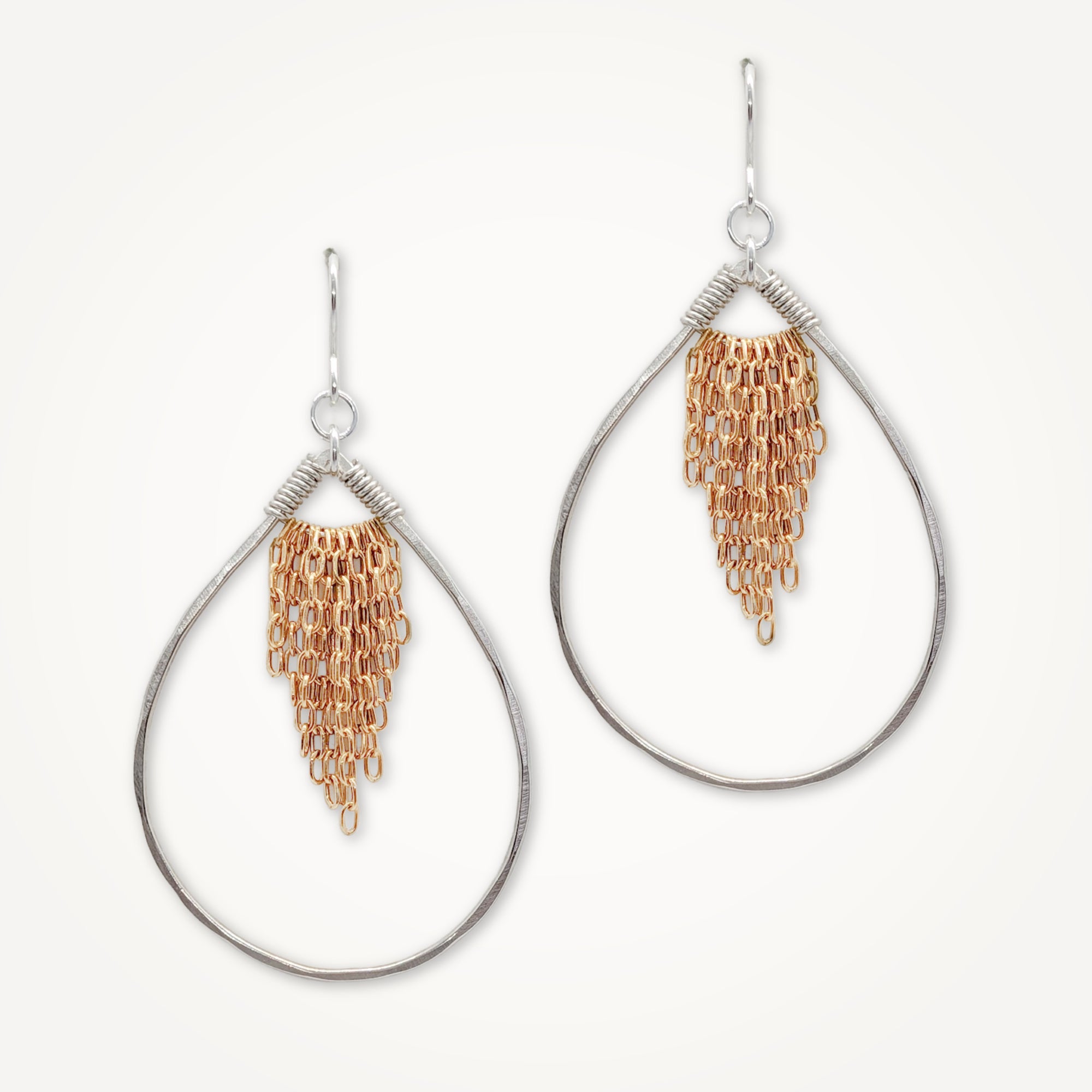 Leonne Teardrop Earrings • Silver Gold Mix