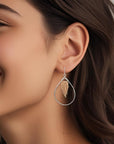 Leonne Teardrop Earrings • Silver Gold Mix