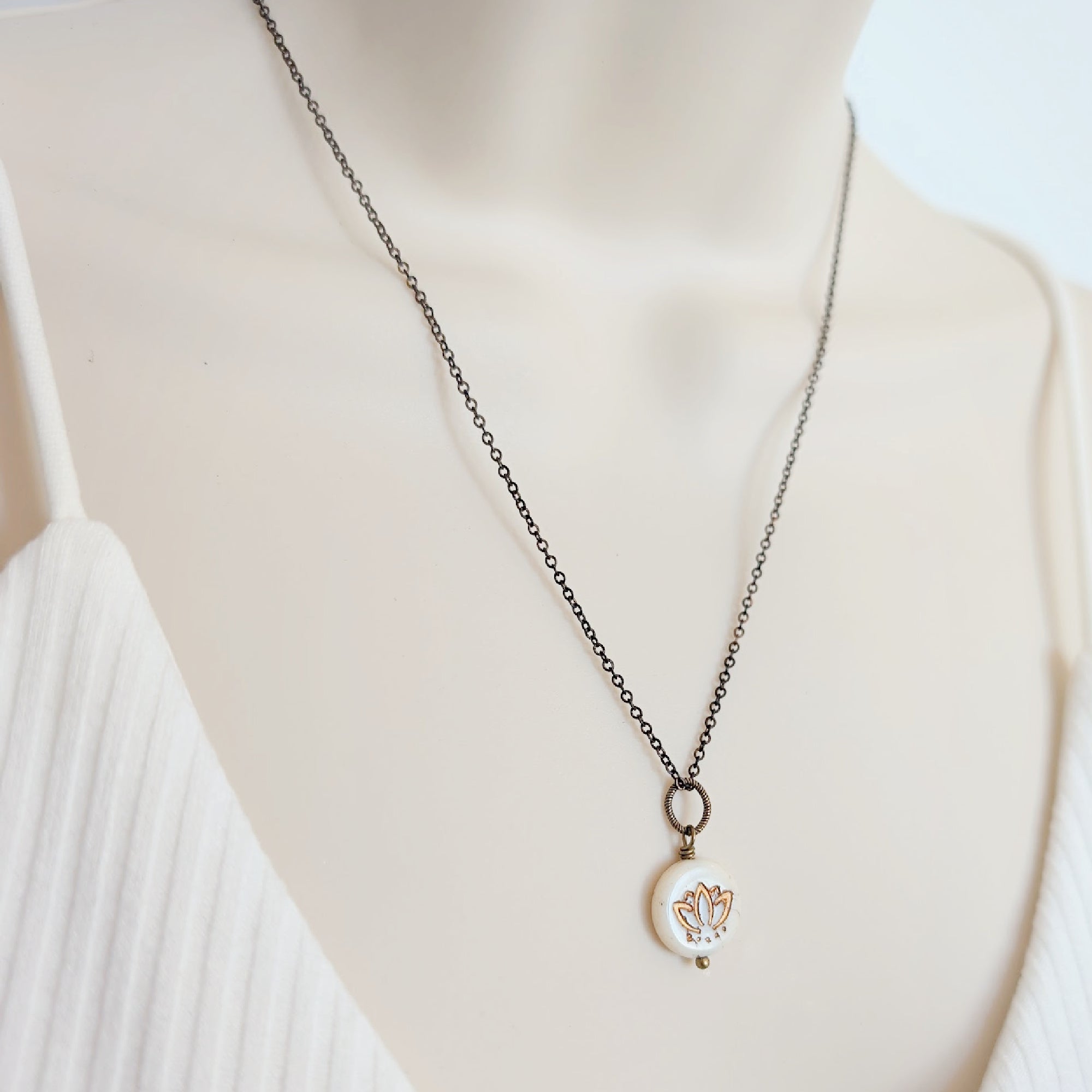 Simple Lotus Pendant Necklace