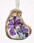 Purple Iris Flower • Oyster Shell Ornament