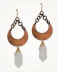 Lunar Hex Crystal Earrings • Clear Quartz