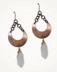 Lunar Hex Crystal Earrings • Clear Quartz