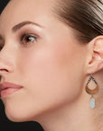 Lunar Hex Crystal Earrings • Clear Quartz