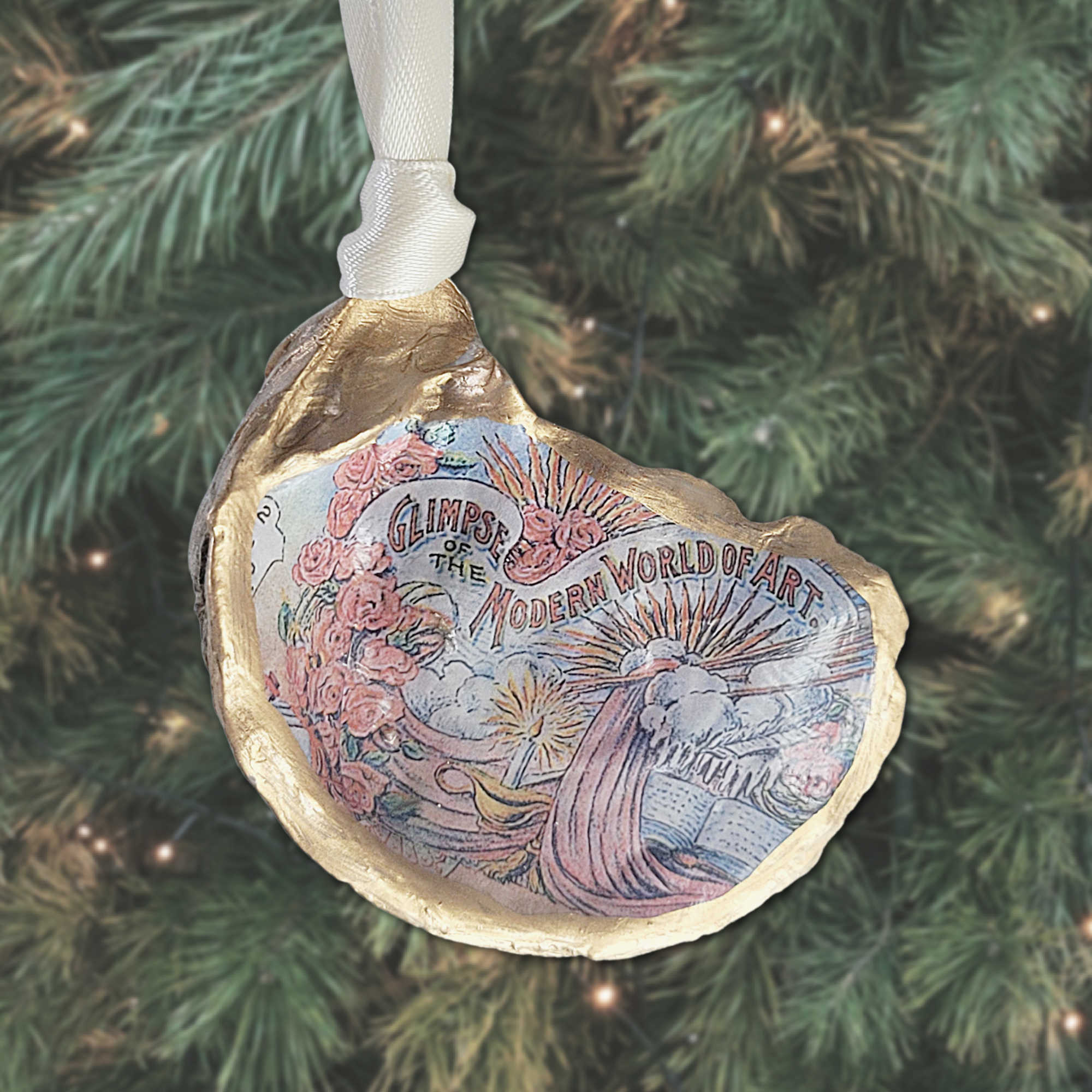 Vintage Mardi Gras Float Ornament • Oyster Shell